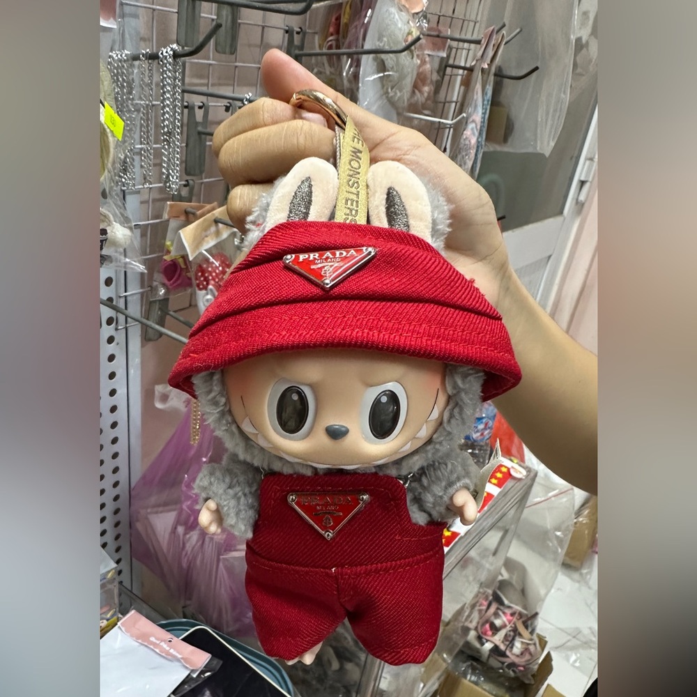 Hand crafted Prada Red Labubu outfit. Labubu not included.